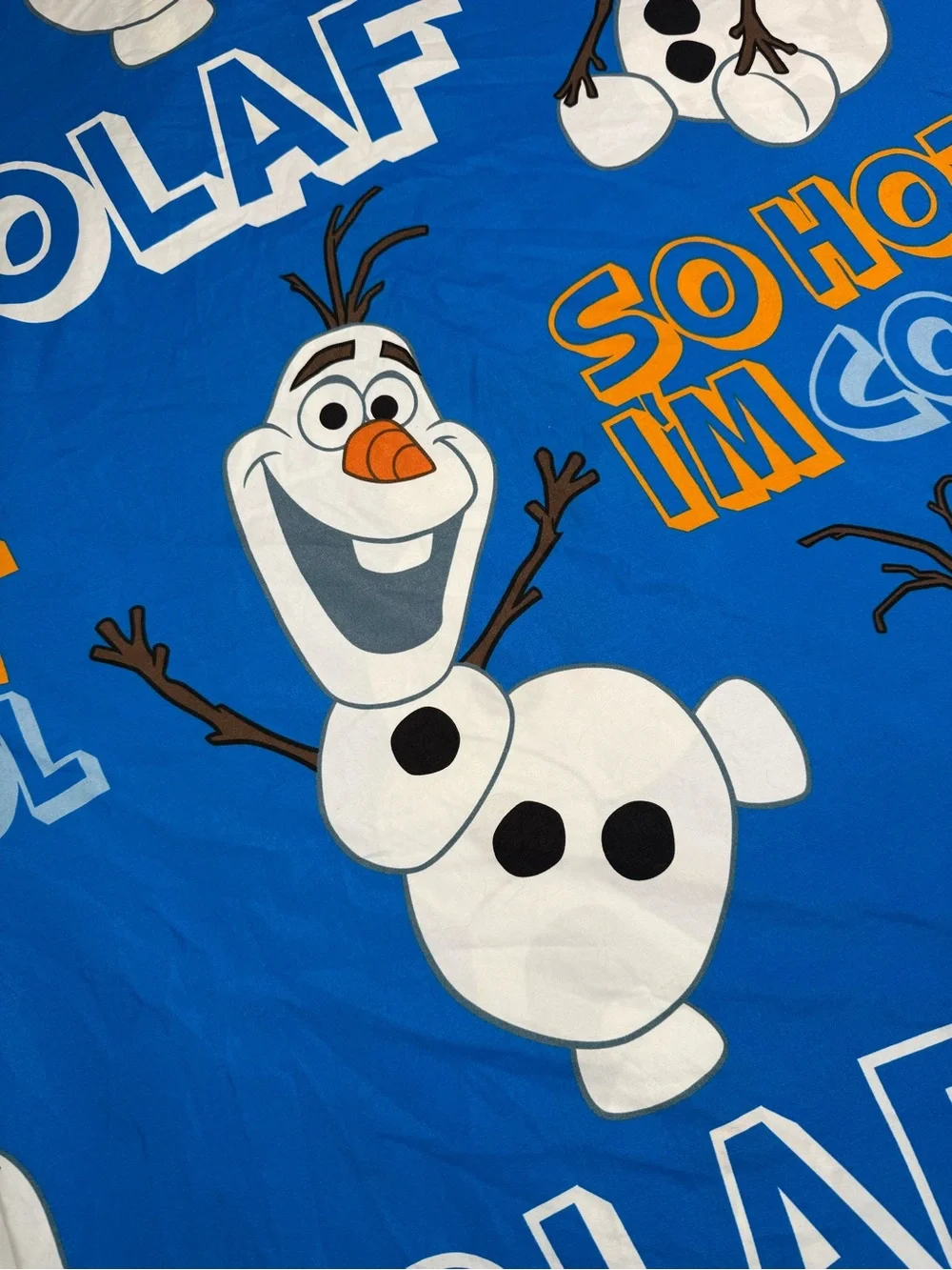 DISNEY Frozen Olaf Twin Flat Sheet So Hot I’m Cool Blue Bedding Movie Collector